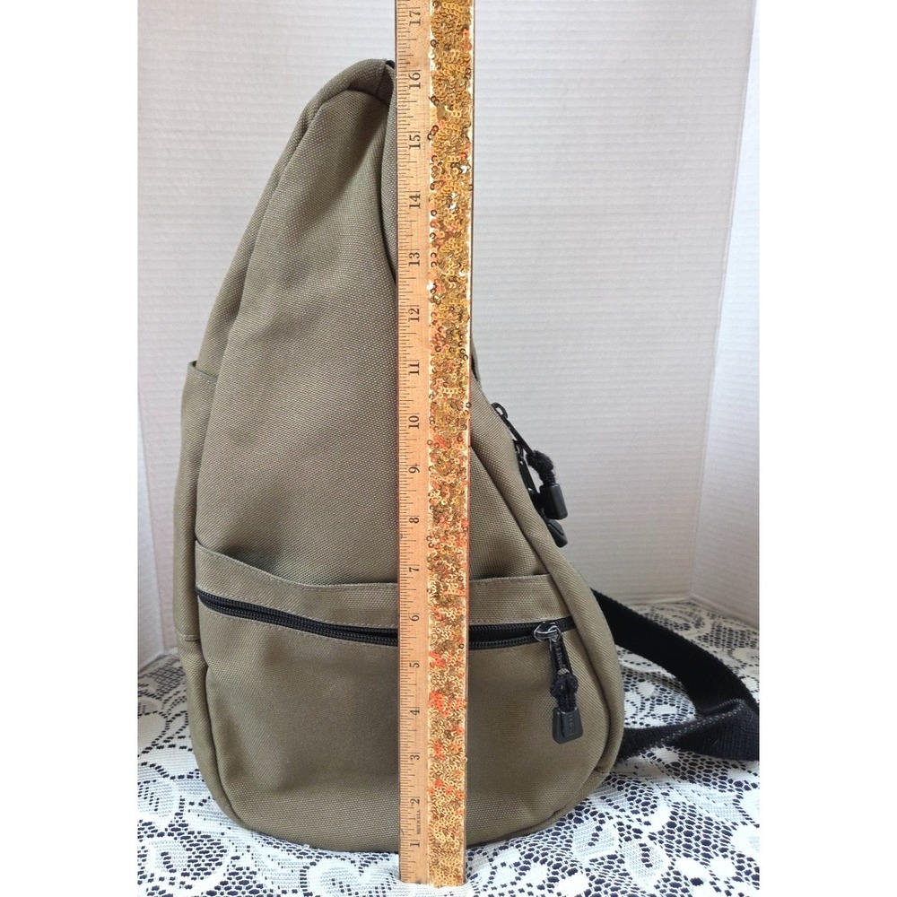 LL Bean Ameribag Khaki Healthy Back Bag Crossbody Sling Canvas Pockets Vtg 90s - Picture 16 of 16